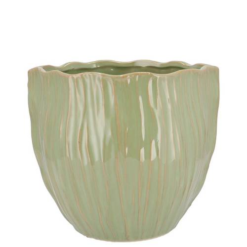 Keramik Übertopf Lima Rund grün 13x13x11cm