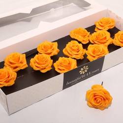 Seiden Wachs Rose ocker gelb D10cm (9380)