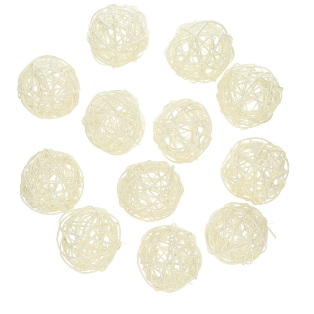 Rattan Kugel gebleicht D06cm x12