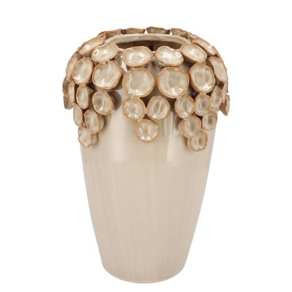 Keramik Vase Nancy Blumen creme 22×22×33cm