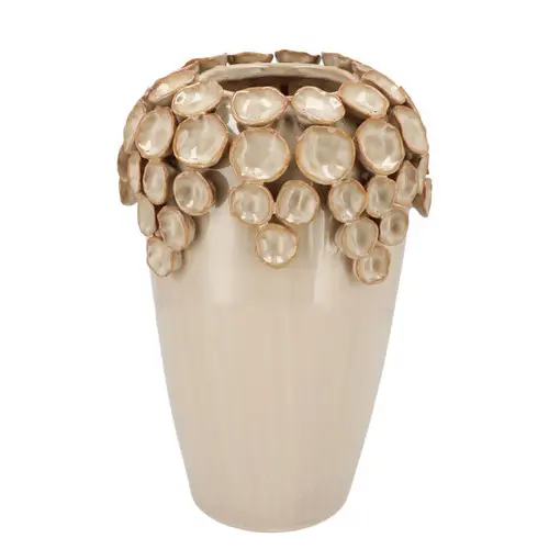 Keramik Vase Nancy Blumen creme 22×22×33cm