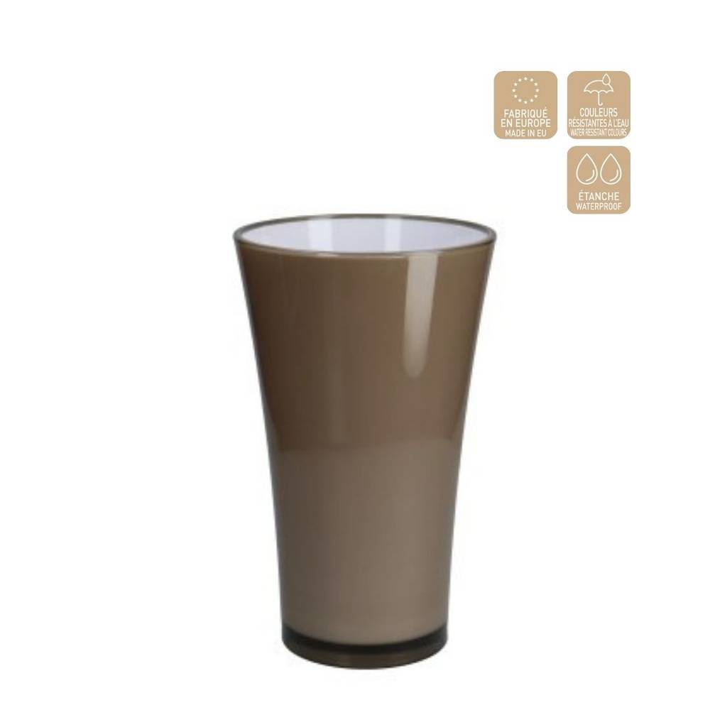 Kunststoff Vase Fizzy grau D16cm H27cm