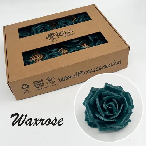 Seiden Wachs Rose dunkelgrün