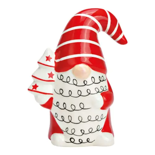 Wichtel mit Tannenbaum Keramik 10x16x07cm