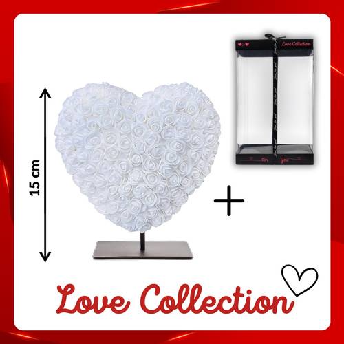 Foam Herz Rosen weiss +Standard 15cm