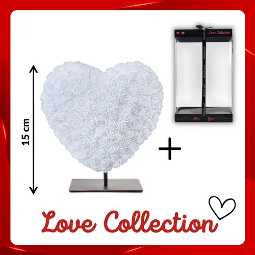 Foam Herz Rosen weiss +Standard 15cm