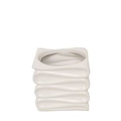 Keramik Topf Wave weiss D11/15cm H10.5cm