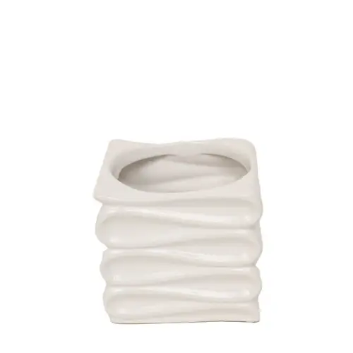 Keramik Topf Wave weiss D11/15cm H10.5cm
