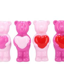 Keramik Vase Bär Herz rosa mix 12x14x27cm