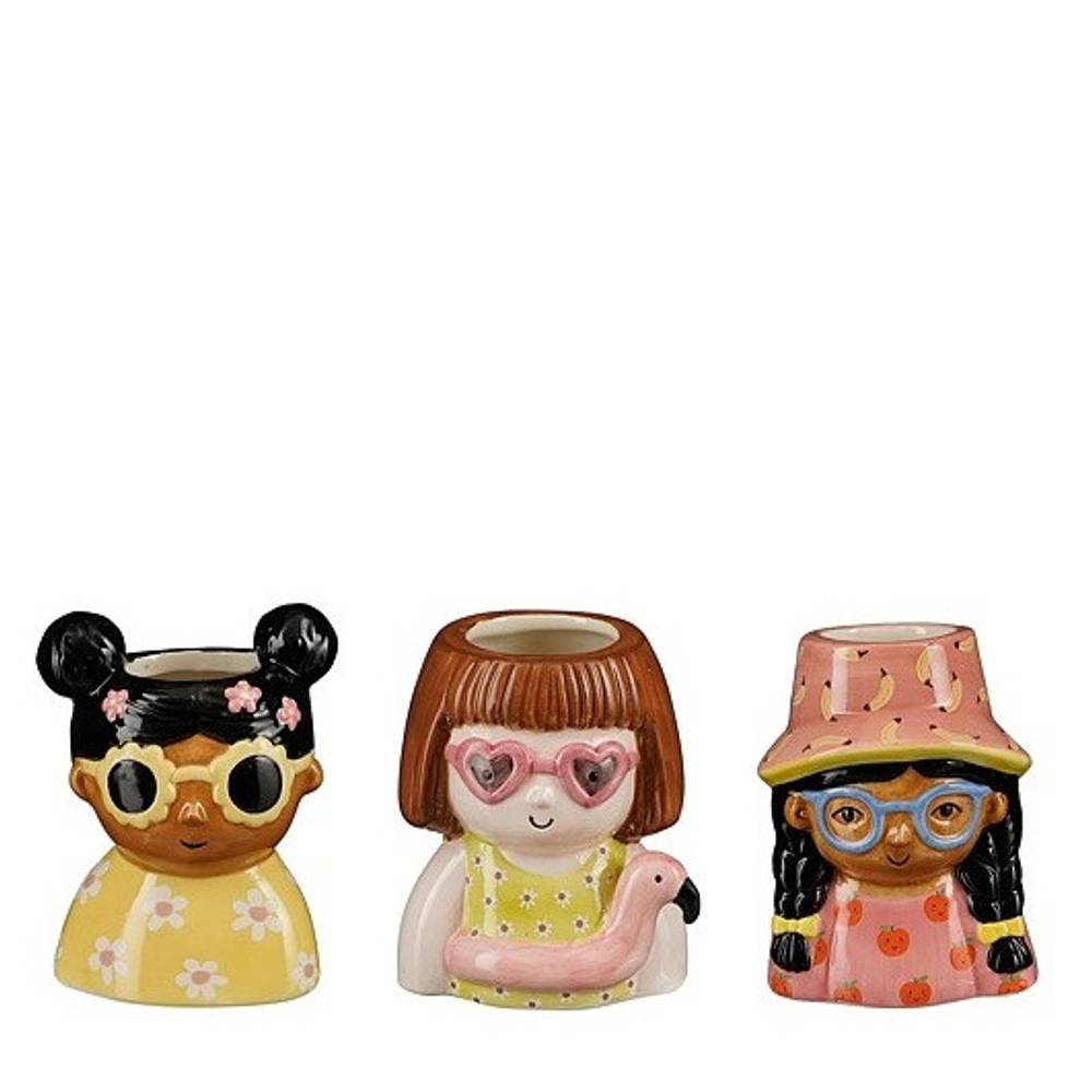 Keramik Übertopf Funny mix D08cm H10.5cm