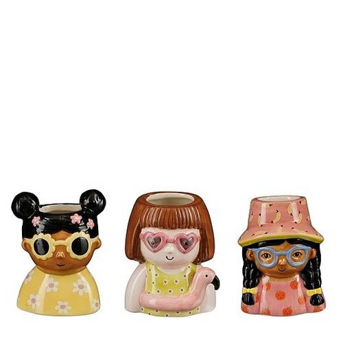 Keramik Übertopf Funny mix D08cm H10.5cm