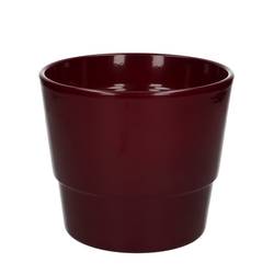 Keramik Übertopf Basic weinrot D16cm H13.5cm