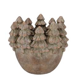 Beton Übertopf Baum gold 19x19x17cm