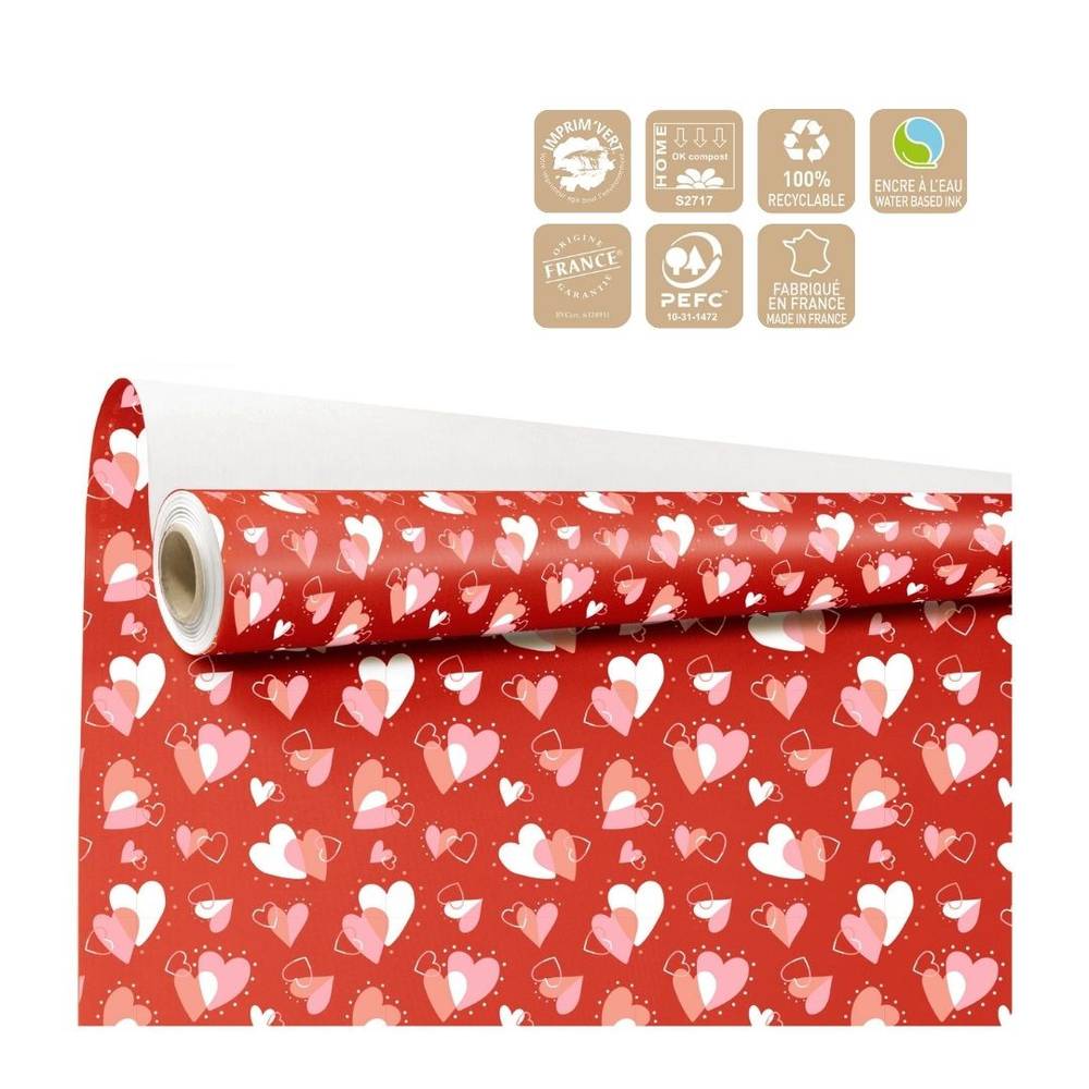 Papier Rolle 80cm Flamme rot 40m 