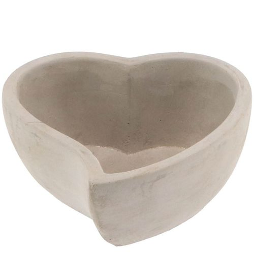 Beton Übertopf Herz grau 14x06cm