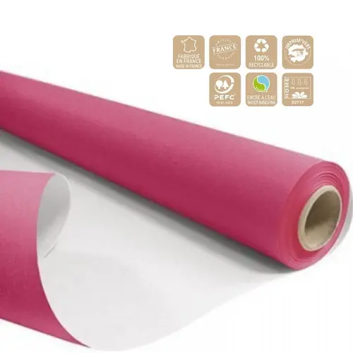 Papier Rolle 80cm weiss/fuchsia 60gr 40m