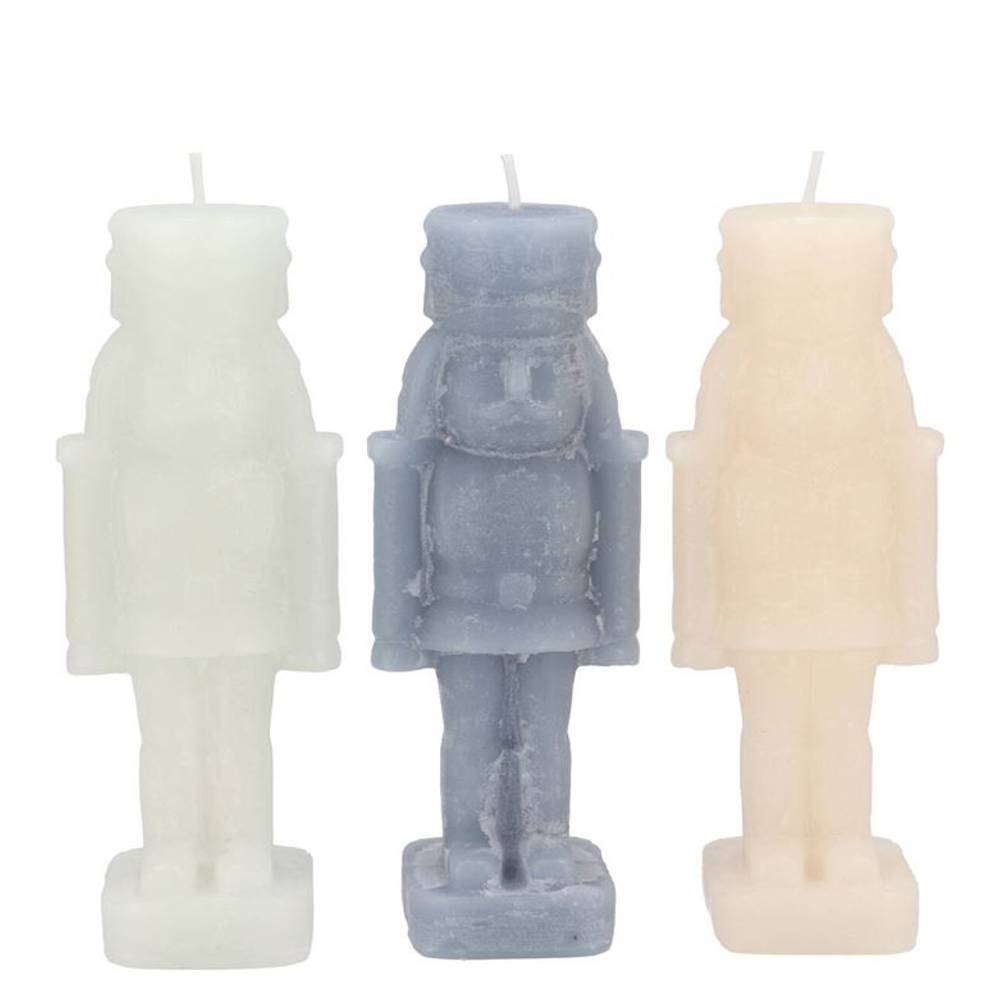 Kerze Nussknacker mix grau 06x06x16cm