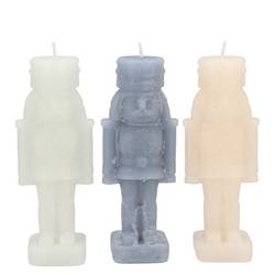 Kerze Nussknacker mix grau 06x06x16cm
