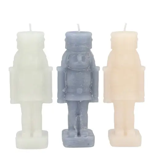 Kerze Nussknacker mix grau 06x06x16cm