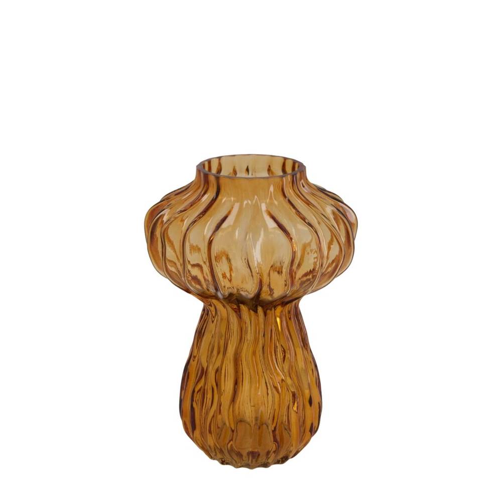 Glas Vase Pumpkin braun D16cm H23cm