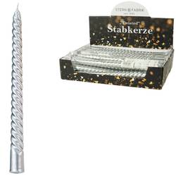 Dinnerkerze Twisted im Display silber D02.2cm H25cm