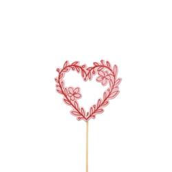 Herz auf Stab Romeo rosa L12cm D06cm
