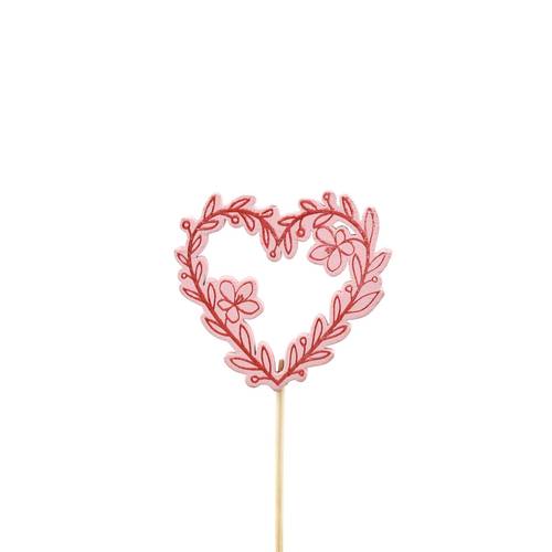 Herz auf Stab Romeo rosa L12cm D06cm