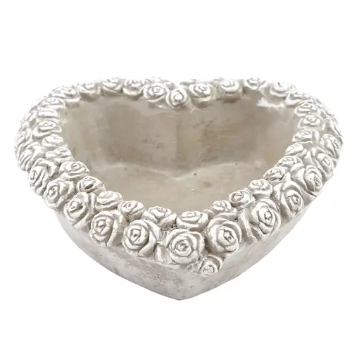 Beton Übertopf Herz D19cm H06.5cm