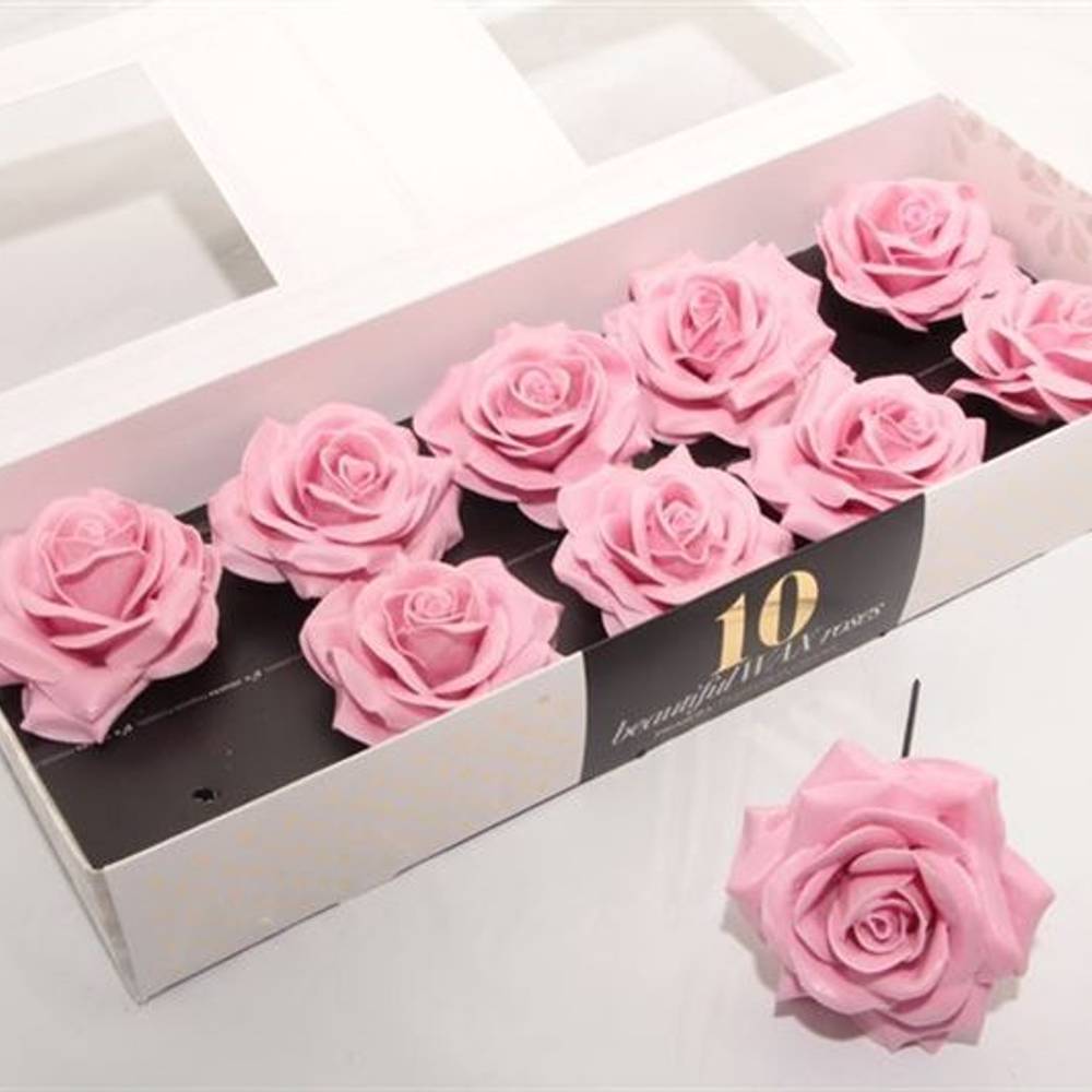 Seiden Wachs Rose hell rosa D12cm (374)