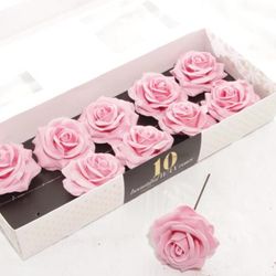 Seiden Wachs Rose hell rosa D12cm (9374)