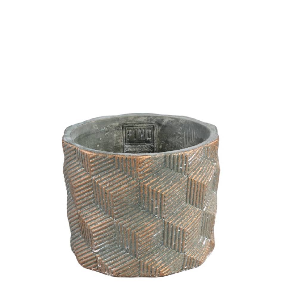 Keramik Übertopf Zish grau D14cm H11cm