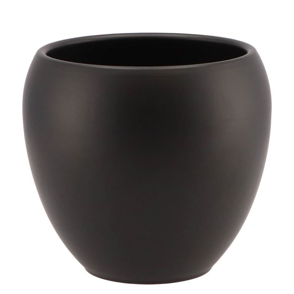 Keramik Übertopf Vinci schwarz matt D17cm H15cm