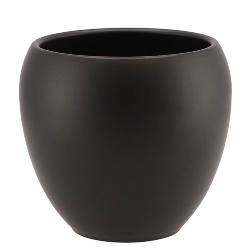 Keramik Übertopf Vinci schwarz matt D17cm H15cm