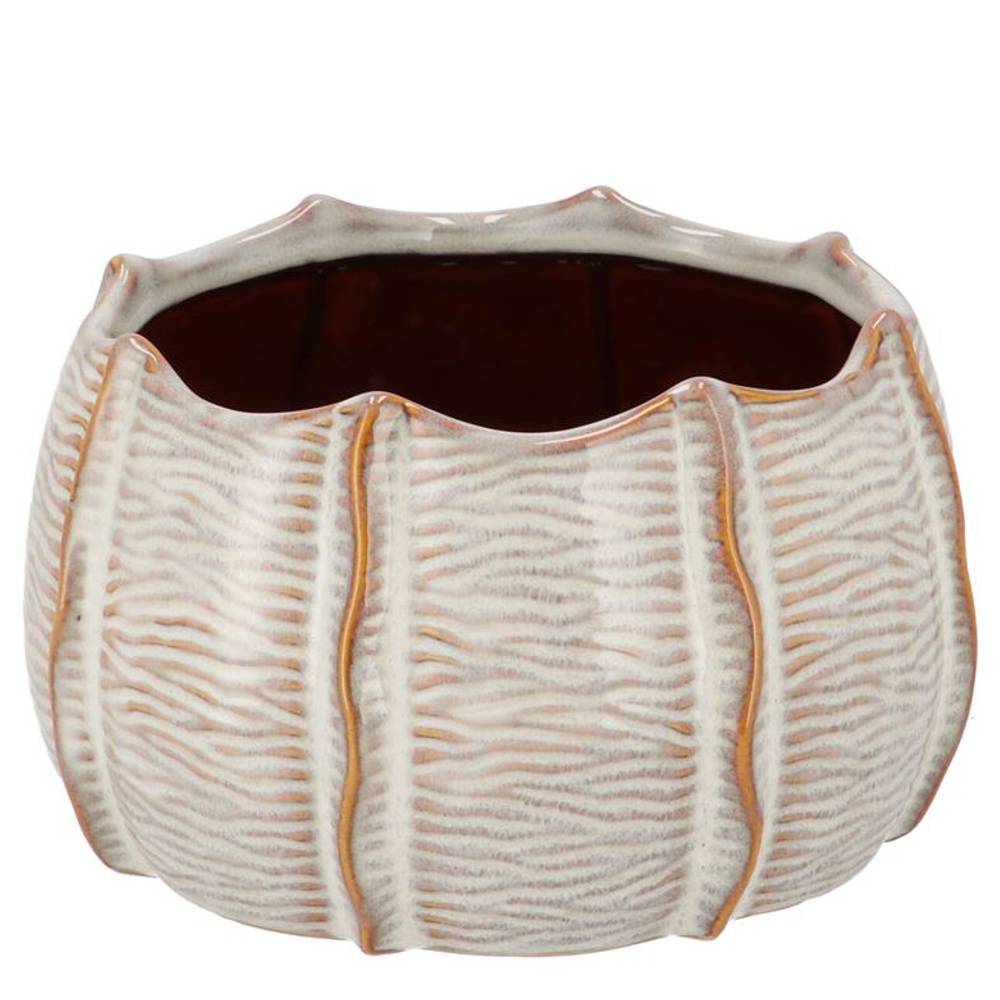 Keramik Übertopf Sifan Structure weiss 17x17x10cm