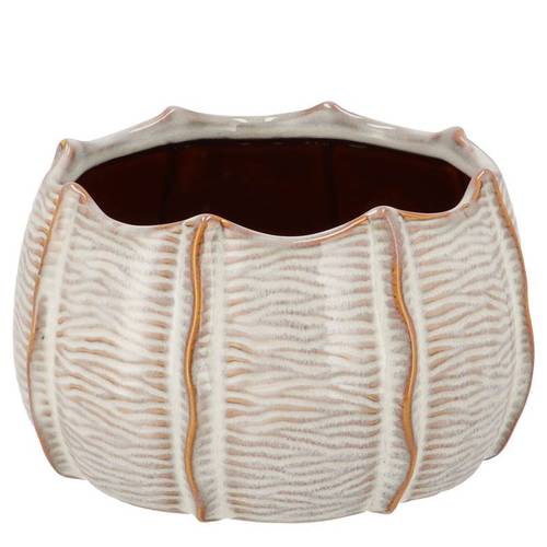 Keramik Übertopf Sifan Structure weiss 17x17x10cm