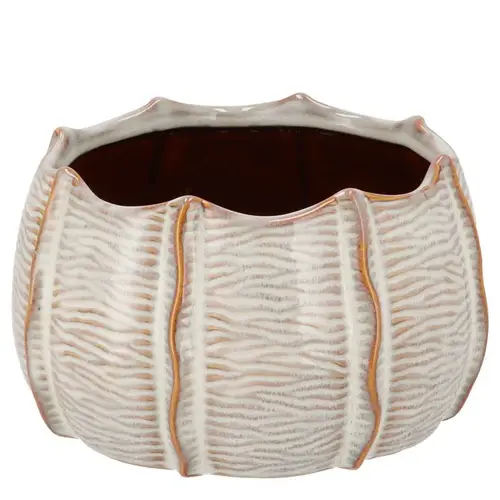 Keramik Übertopf Sifan Structure weiss 17x17x10cm