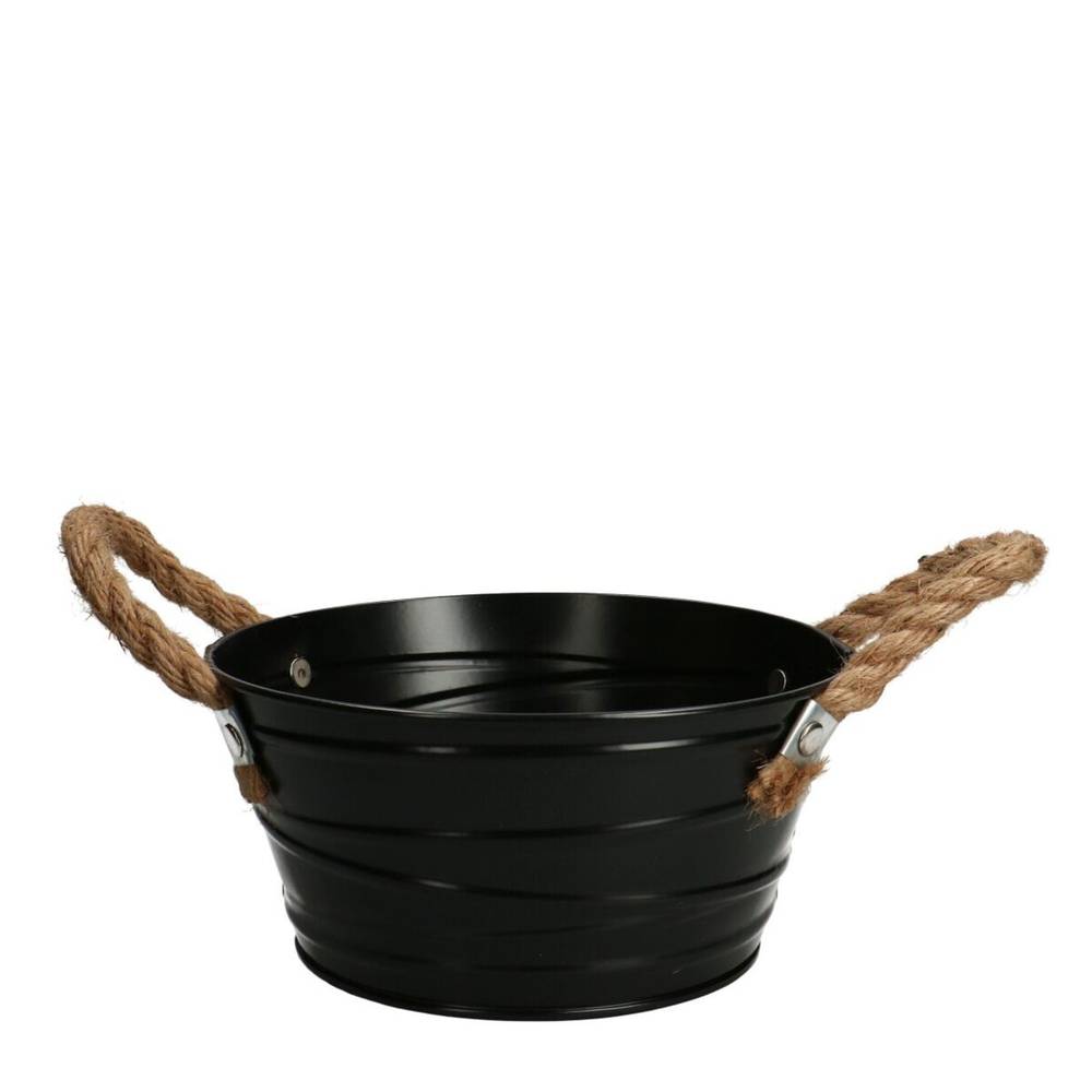 Zink Übertopf Julia schwarz D18.5cm H09cm