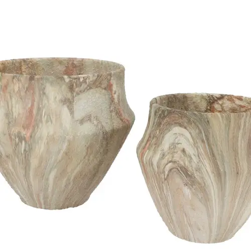 Keramik Übertopf Monty Sand 2/Set 28x24/21x21cm