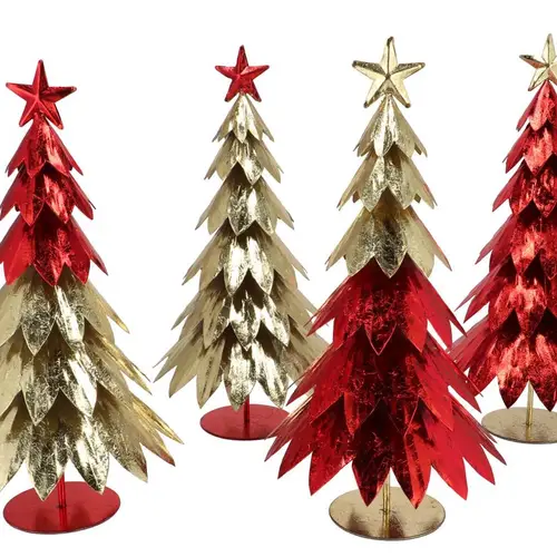 Deko Baum Glam eisen gold/rot 22x22x40cm
