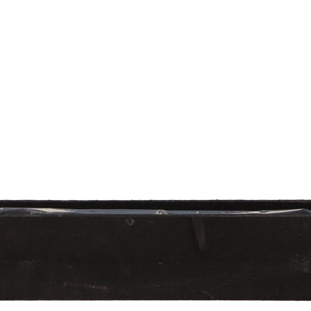 Holz Übertopf Rechteck schwarz 43x10x09cm