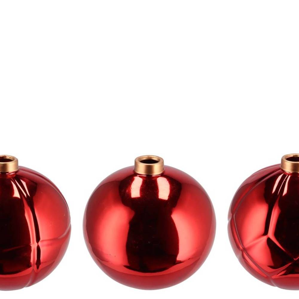 Weihnachtskugel Vase rot mix 15x15x14cm