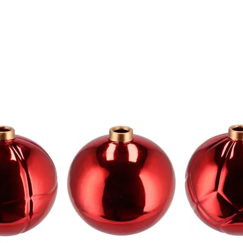Weihnachtskugel Vase rot mix 15x15x14cm