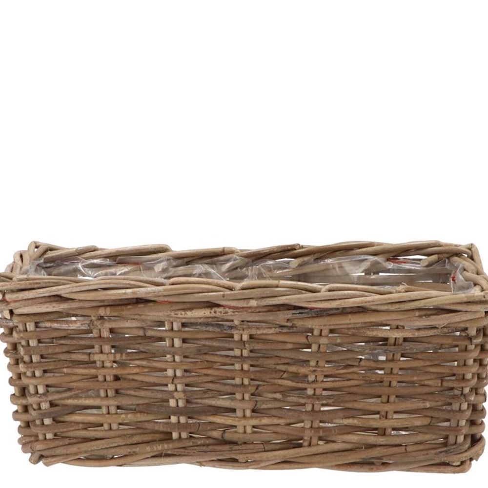 Korb Rotan Balkon Behälter braun 40x15x17cm