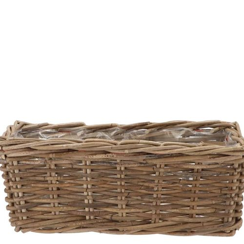 Korb Rotan Balkon Behälter braun 40x15x17cm