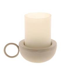 Laterne Rajuna sand Metall/Glas D15cm H17cm