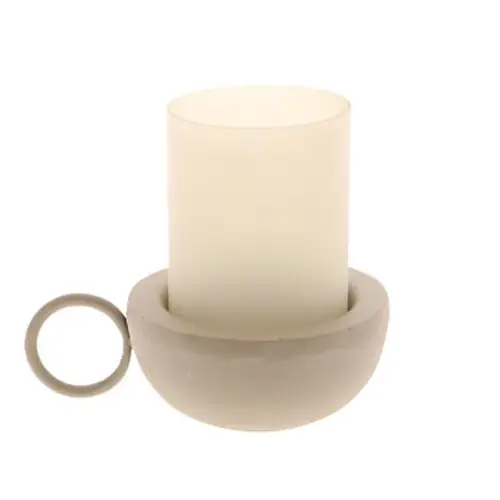 Laterne Rajuna sand Metall/Glas D15cm H17cm