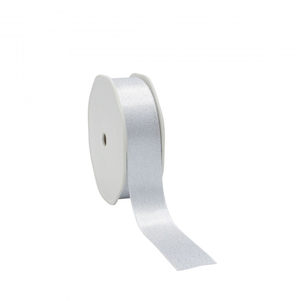 Band Satin Luxury silber 25mm 20m