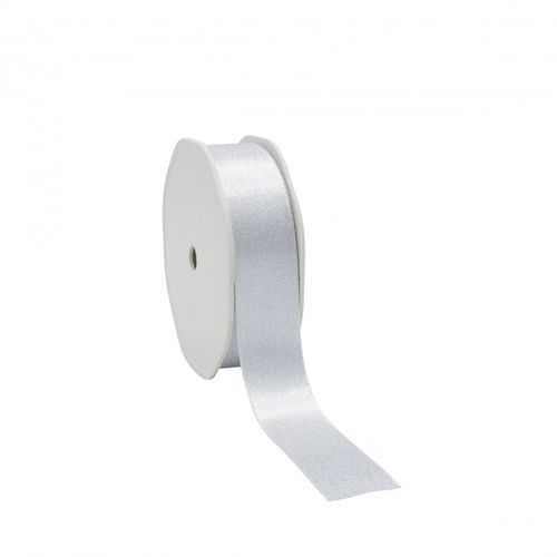 Band Satin Luxury silber 25mm 20m