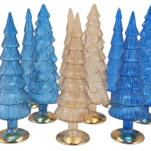 Weihnachtsbaum blau glas metallisch 9x35cm