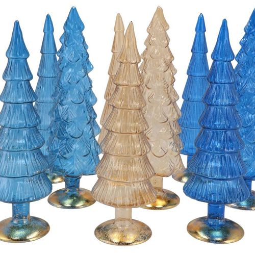 Weihnachtsbaum blau glas metallisch 9x35cm